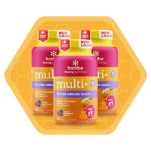 Honibe Kid's Multivitamin + Immune Boost Gummie Bees, new label style