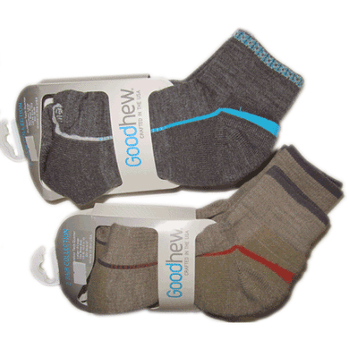 Goodhew Socks - Women's Outdoor Tech Quarter/Crew Socks, M/L (2-Packs)